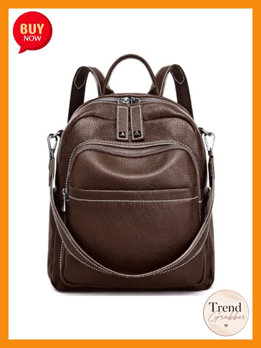 Genuine Leather Convertible Backpack Purse Women Anti Theft Travel Handbag